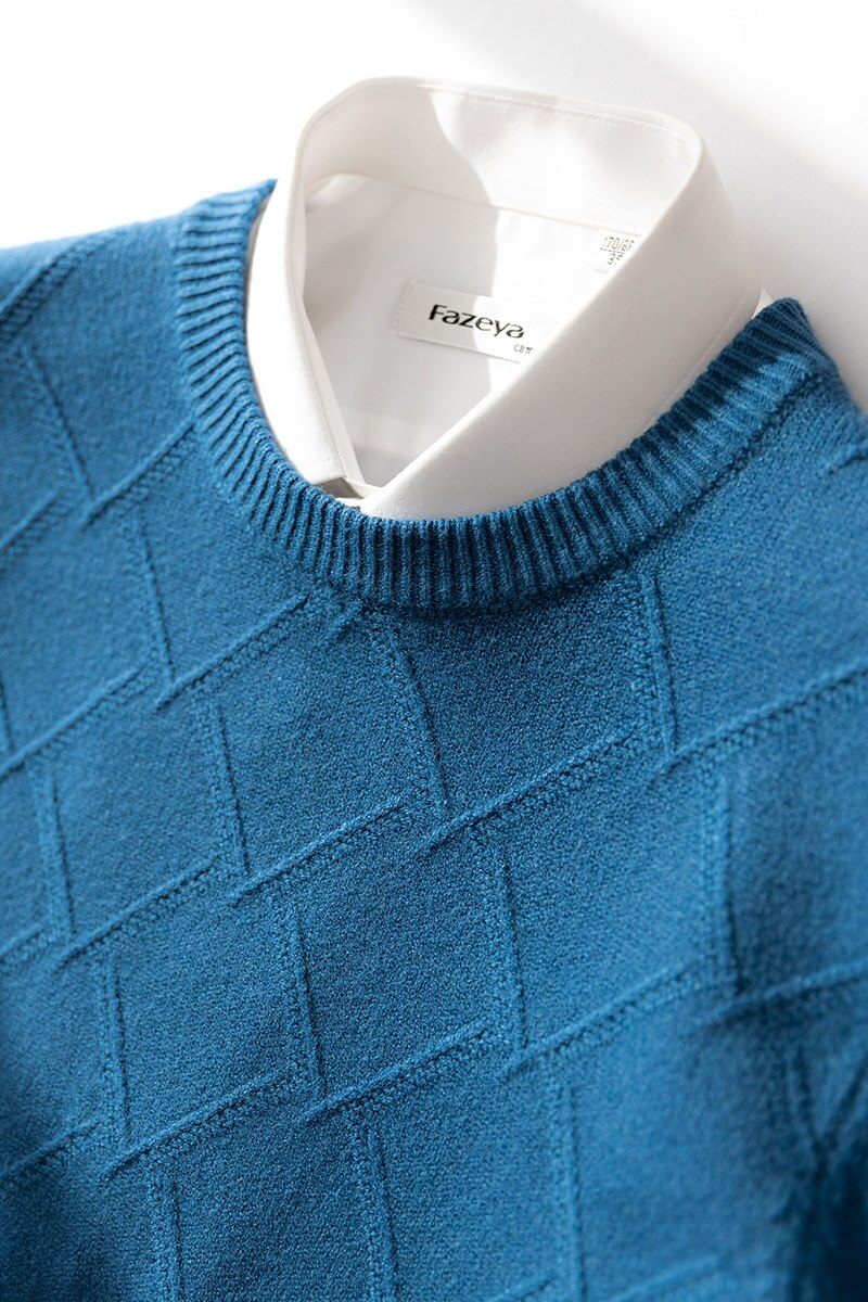 캐시미어 남성 스웨터 3XL 두꺼운 가을과 겨울 다이아몬드 니트 스웨터 비즈니스 풀오버 고품질 단색 기반, 솔리드 컬러